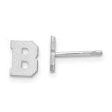 10KW Brushed Initial Letter B Post Earrings-WBC-10XNE45W/B