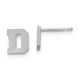 10KW Brushed Initial Letter D Post Earrings-WBC-10XNE45W/D