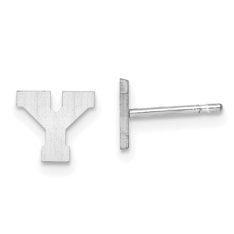 10KW Brushed Initial Letter Y Post Earrings-WBC-10XNE45W/Y