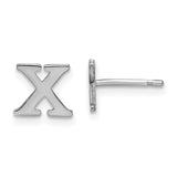 10KWPolished Initial Letter X Post Earrings-WBC-10XNE46W/X