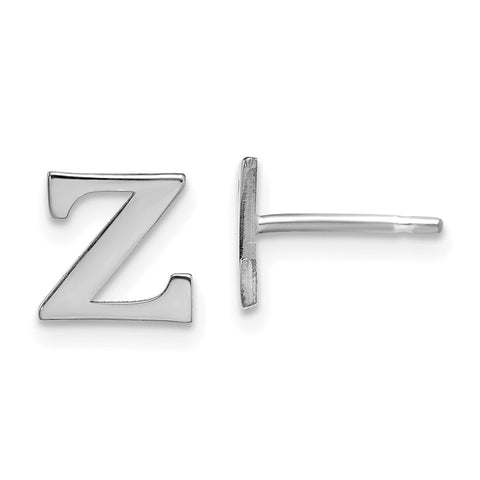 10KWPolished Initial Letter Z Post Earrings-WBC-10XNE46W/Z