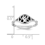 10KW Epoxied Twisted Band Initial Ring-WBC-10XNR101W