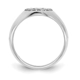 10KW Initial Oval with Diamond Classic Signet Ring-WBC-10XNR107W