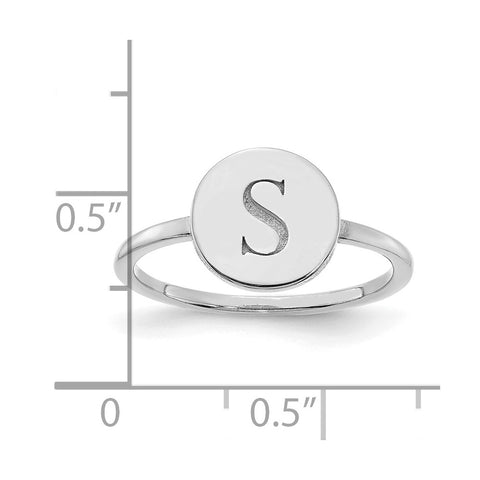 10KW Initial Circle Signet Ring-WBC-10XNR114W