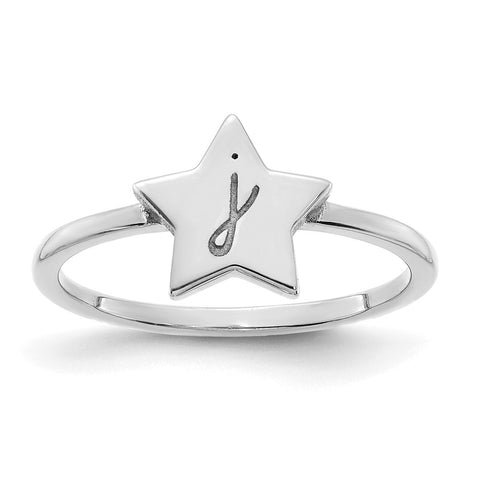 10KW Initial Star Signet Ring-WBC-10XNR116W