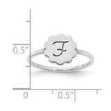 10KW Initial Flower Signet Ring-WBC-10XNR118W