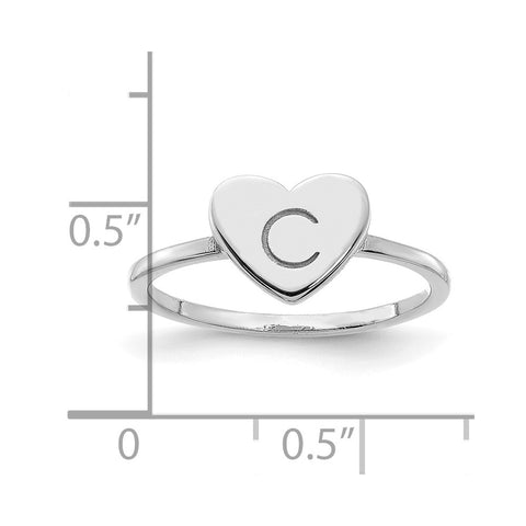 10KW Initial Heart Signet Ring-WBC-10XNR124W