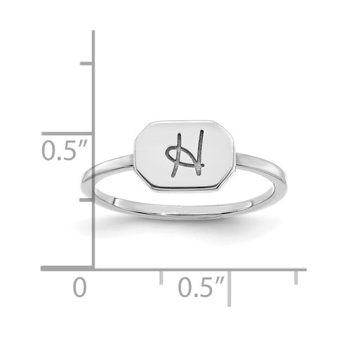 10KW Initial Octagon Signet Ring-WBC-10XNR126W