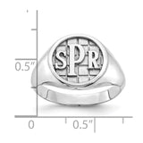 10KW Polished Monogram Signet Ring-WBC-10XNR45W