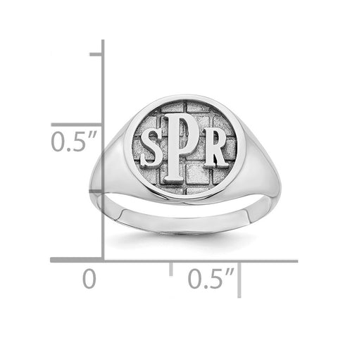 10KW Polished Monogram Signet Ring-WBC-10XNR49W