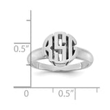 10KW Polished Monogram Signet Ring-WBC-10XNR50W