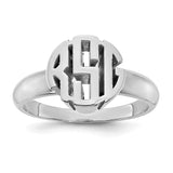 10KW Polished Monogram Signet Ring-WBC-10XNR50W