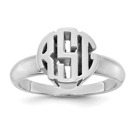 10KW Polished Monogram Signet Ring-WBC-10XNR50W