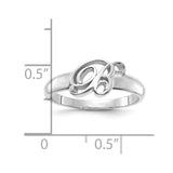 10K White Gold Polished Initial Ring-WBC-10XNR65W