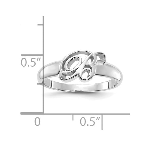 10K White Gold Polished Initial Ring-WBC-10XNR65W