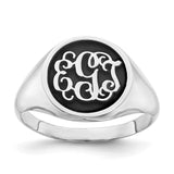 10KW Polished with Antiqued Background Monogram Ring-WBC-10XNR68W