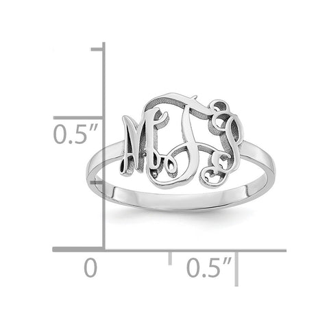 10KW Polished Monogram Ring-WBC-10XNR71W