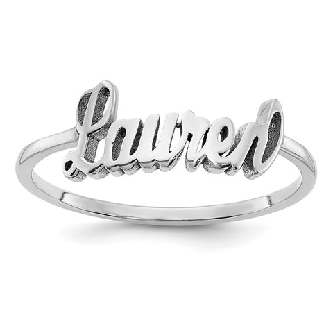 10K White Gold Polished Personalized Ring-WBC-10XNR74W