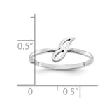 10K White Gold Initial Script or Block Font Ring-WBC-10XNR78W