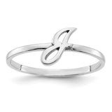 10K White Gold Initial Script or Block Font Ring-WBC-10XNR78W