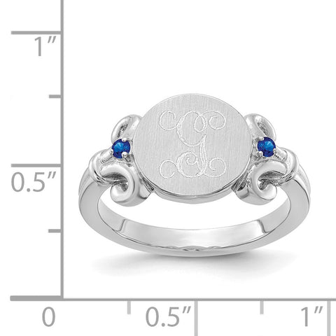 10K White Fancy Initial with Crystal Birthstones Ring-WBC-10XNR84W