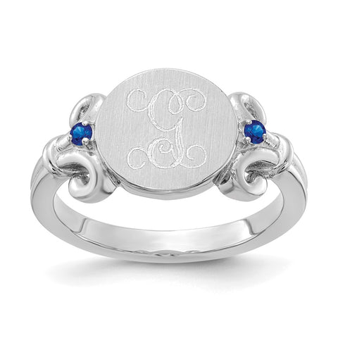 10K White Fancy Initial with Crystal Birthstones Ring-WBC-10XNR84W