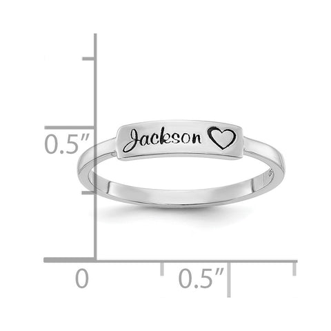 10K White Gold Personalized Name Bar Ring-WBC-10XNR89W