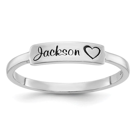 10K White Gold Personalized Name Bar Ring-WBC-10XNR89W