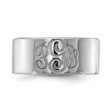 10KW Polished Cigar Style Monogram Ring-WBC-10XNR92W