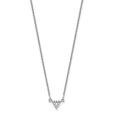 14k White Gold AA Qualiity Diamond 6mm Triangle Necklace-WBC-XP5010WAA