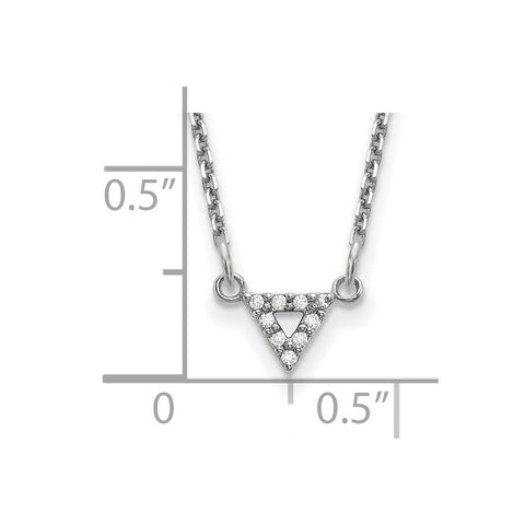 14k White Gold VS Quality Diamond 6mm Triangle Necklace-WBC-XP5010WVS