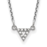 14k White Gold A Quality Diamond 6mm Triangle Necklace-WBC-XP5010WA