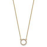 14k Diamond Open Circle Necklace-WBC-XP5027AA