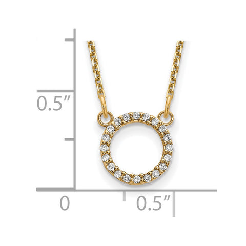 14k Diamond Open Circle Necklace-WBC-XP5027VS