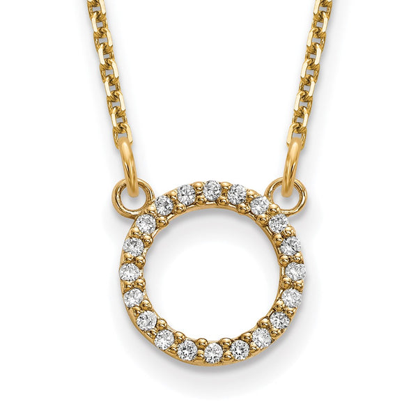 14k Diamond Open Circle Necklace-WBC-XP5027AA