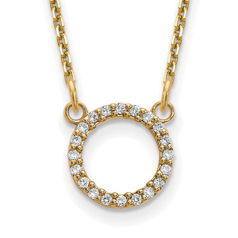 14k Diamond Open Circle Necklace-WBC-XP5027A