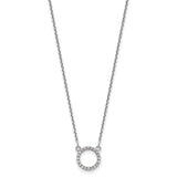 14k White Gold Diamond Open Circle Necklace-WBC-XP5027WVS