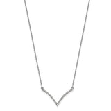 14k White Gold Diamond V Necklace-WBC-XP5028WVS