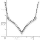 14k White Gold Diamond V Necklace-WBC-XP5028WAAA