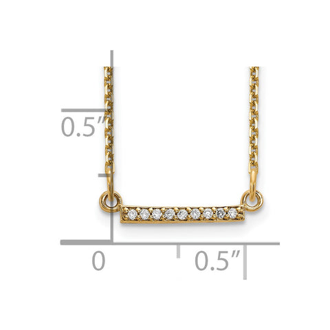 14ky Diamond Tiny Bar Necklace-WBC-XP5030VS