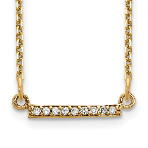 14ky Diamond Tiny Bar Necklace-WBC-XP5030AA