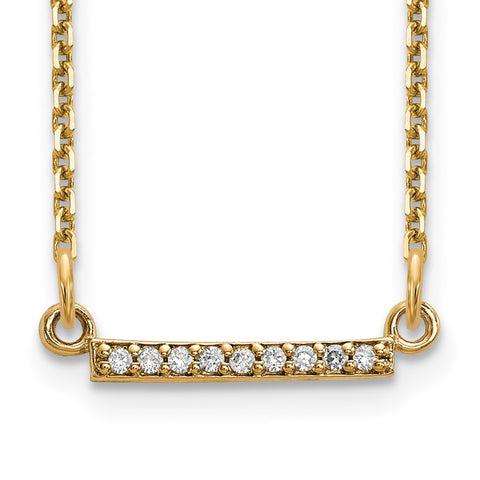 14ky Diamond Tiny Bar Necklace-WBC-XP5030VS