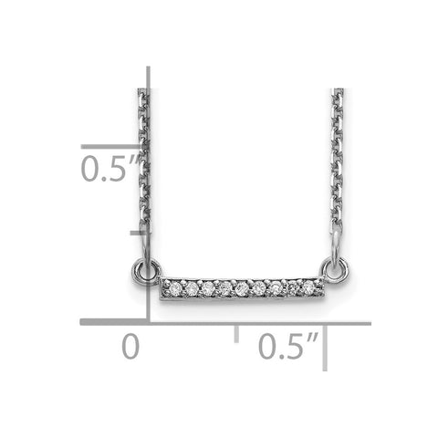14k White Gold Diamond Tiny Bar Necklace-WBC-XP5030WA