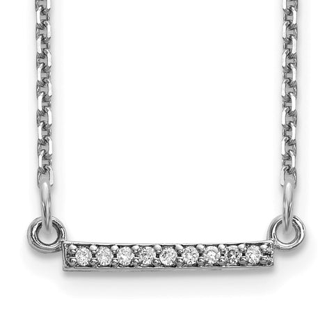 14k White Gold Diamond Tiny Bar Necklace-WBC-XP5030WAA