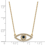 14k Small Necklace Diamond and Sapphire Evil Eye-WBC-XP5044S/A