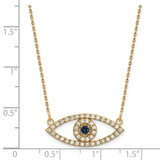 14k Medium Necklace Diamond and Sapphire Evil Eye-WBC-XP5045S/A