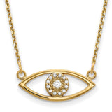14k Small Diamond Evil Eye Necklace-WBC-XP5046VS