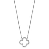 14k White Gold Small Diamond Quatrefoil Design Necklace-WBC-XP5050WAA