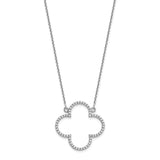 14k White Gold Medium Diamond Quatrefoil Design Necklace-WBC-XP5051WAA