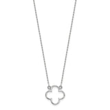 14k White Gold Small necklace Quatrefoil Design-WBC-XP5054W